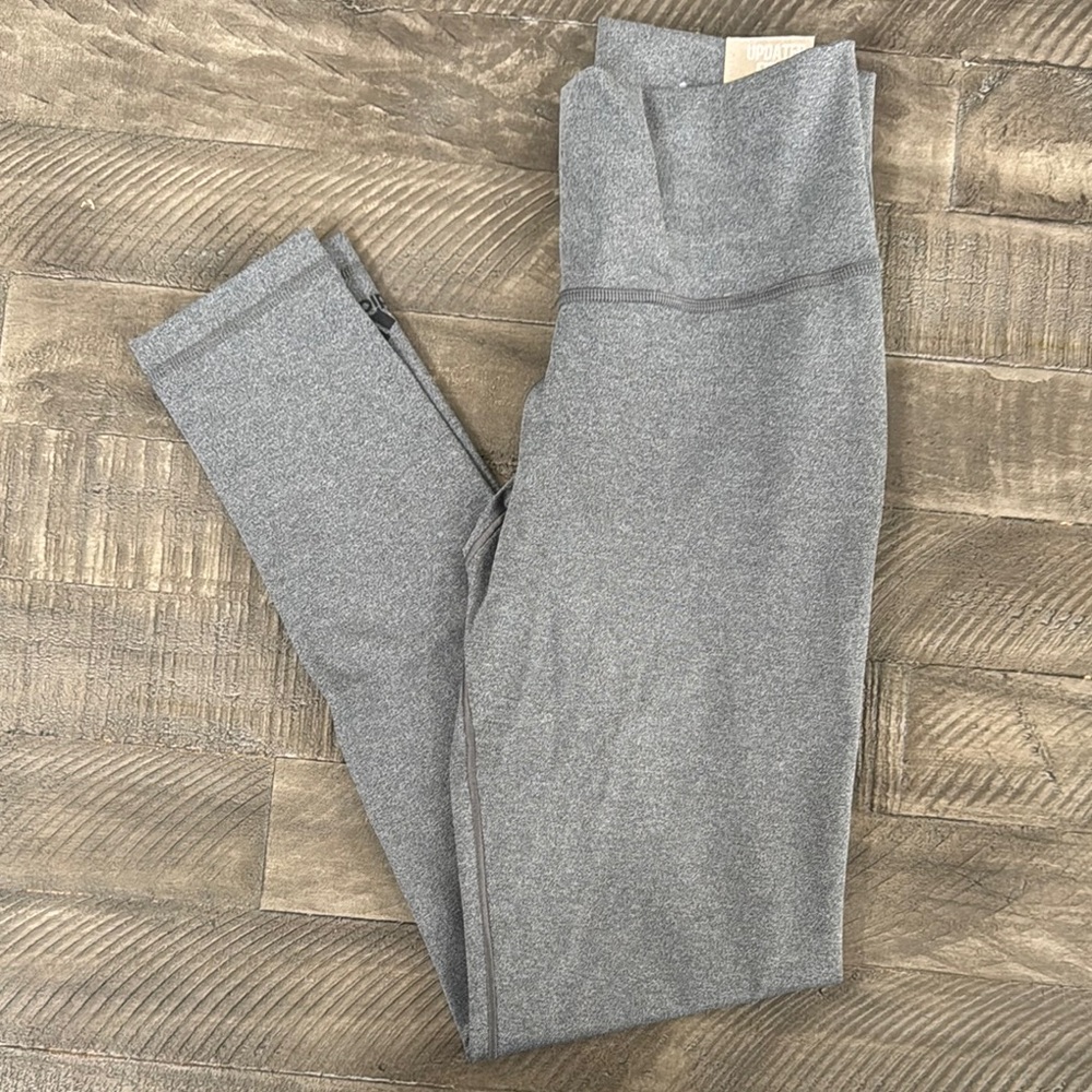 adidas Gray Leggings with Wide Waistband and Tapered Fit